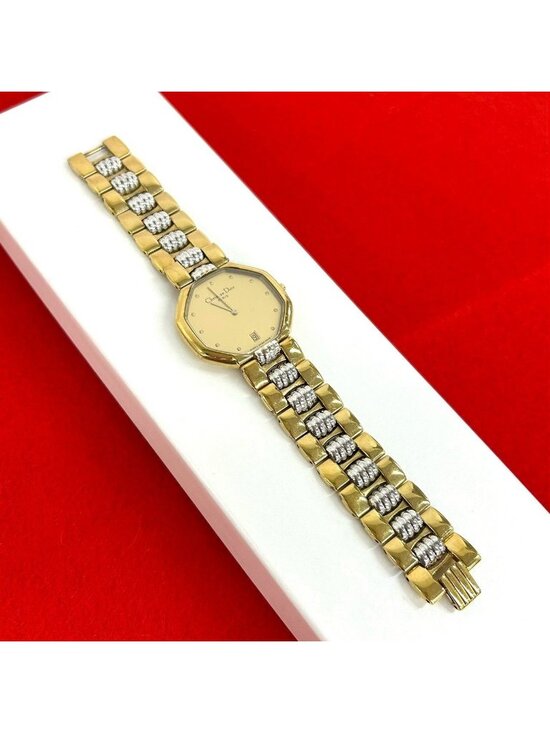 Dior Vintage Octagon Stainless Steel Quartz Watch Wrist Gold